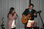 James Laurence ( guitar ) with singing partner Adrianna Musumeci